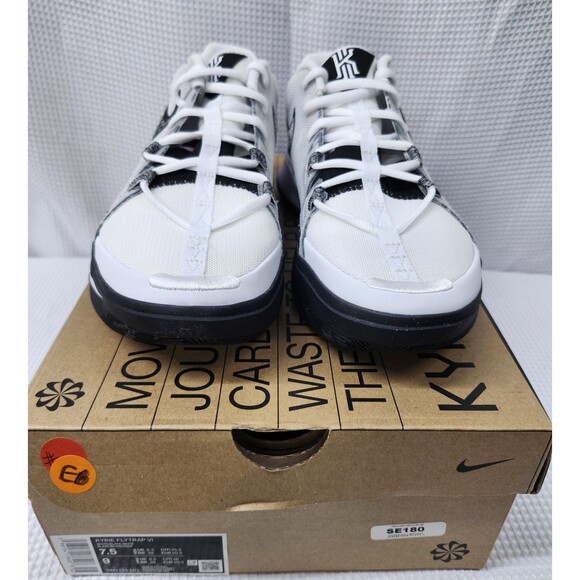 Nike Kyrie Flytrap 6 White Black Basketball Sneakers DM1125-101 Mens Size 7.5 - Picture 3 of 7